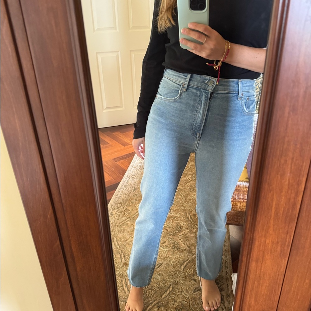 GRLFRND Light Blue Straight Leg Jeans
